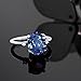 Gem Stone King 3.04 Cttw 925 Sterling Silver Millennium Blue Mystic Quartz and White Topaz Engagement Ring For Women | Oval 10X8MM | Gemstone Birthstone | Available in Size 5,6,7,8,9