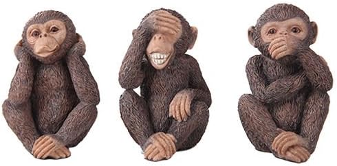 Wise Monkeys See Hear Speak No Evil Ape Collectible Figurine Miniature Set Decor