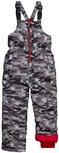 Wippette Boys' 2-Piece Heavyweight Snowsuit with Puffer Jacket and Snow Bib Pants, Size 4T, Charcoal Camo