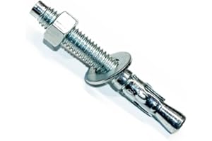 MIGHTY FASTENERS Zinc-Plated Steel Wedge Anchors, 1/4" X 2-1/4" - Heavy-Duty Mounting Bolts for Concrete - 50 Pack