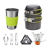 vmree Portable Gas Camping Stove Butane Propane Burner Outdoor Hiking Picnic Cookware