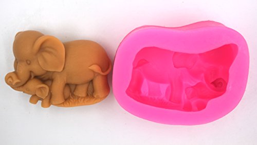 Longzang S348 Elephant Mould Art Silicone Soap Craft DIY Handmade Molds, Pink