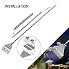 HOTOOLME Algae Scraper Fish Tank Scraper Cleaner Tool Kit with 10 Blades for Glass Aquarium Cleaning 65cm Long Handle