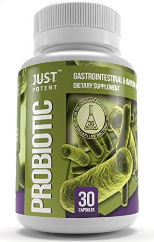 Just Potent Probiotic Supplement :: 35 Billion CFUs :: 8 Strains :: Shelf Stable :: Survives Stomach Acid :: 30 Vegetarian Capsules for 1 Month Supply by Just Potent