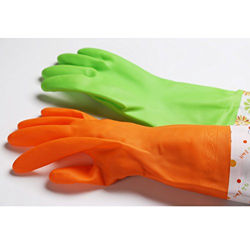 Kitchen Rubber Household Cleaning Gloves,Dishwashing Clean Waterproof Latex Gloves for women
