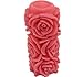 Allforhome Silicone Stereo Roses Cylindrical Candle Moulds Soap Cake Decorating Mold