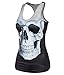 Amoluv Hot Fashion Women Skeleton Skull Printed Sleeveless T Shirt Vest Tank Tops