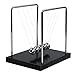 Classic Newtons Cradle Balance Balls Science Psychology Puzzle Desk Fun Gadget with Black Wooden Base (Medium)
