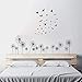 decalmile Black Dandelions Wall Decals Flying in The Wind Birds Wall Stickers Bedroom Living Room Office Home Decoration