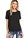 Romwe Women's Short Sleeve Cut Out Summer Blouses Causal T-Shirts Black S
