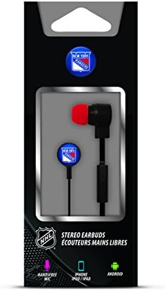 NHL New York Rangers Big Logo Ear Buds, Small, Black