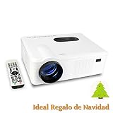Mileagea HD Proyector LCD LED Full Color 720p 3000 Lúmenes Resolución 1280x800 Digital TV Multimedia Proyector Casero Blanco