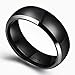 King Will TYRE Unisex 8mm Black Domed Tungsten Ring High Polished Classic Wedding Engagement Band Two Tone