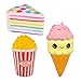 Bestkiy 3pcs Jumbo Squishies Set Popcorn Ice Cream Scented Rainbow Triangle Cake Slow Rising Squeeze Hand Pillow Toy for Collection Gift