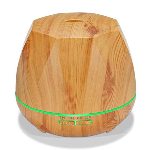 Essentials Aromatherapy Oil Diffuser Air Aroma 500ml Humidifier with 7 Colors LED Night Light Remote Control Ultrasonic Add Moisture Atomizer for Home Office Living Room Bedroom (Yellow, 500ml)