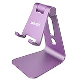 Skomet aluminum adjustable multi-angle cell phone stand, holder, dock - for iPhone, Samsung, and other android smartphone devices - Clay Purple