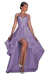NLQ Satin Prom Dresses for Women Strapless High Low