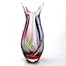 Hand Blown Multicolor Sommerso Art Glass Teardrop Vase 11