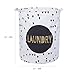 DOKEHOM 19.7-Inches Large Laundry Basket, Waterproof Round Cotton Linen Collapsible Storage Basket (Black, L)
