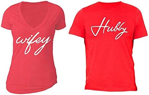Women's Wifey Hubby Valentine's Matching Couples Short Sleeve T-Shirt