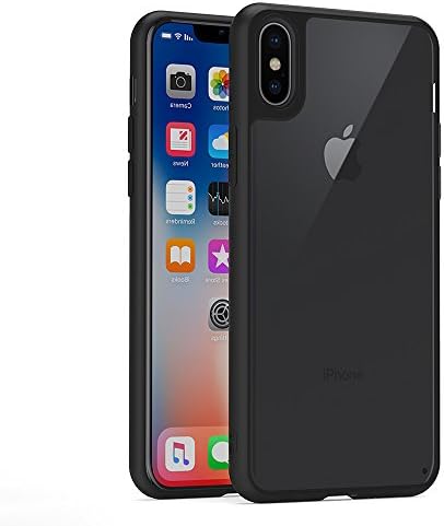 iPhone x Case, FD AIMOER Ultra Slim Apple iPhone x Case with [Shock-Absorption] [Anti-Scratch] [Clear Back] for iPhone x /iPhone 10, Black