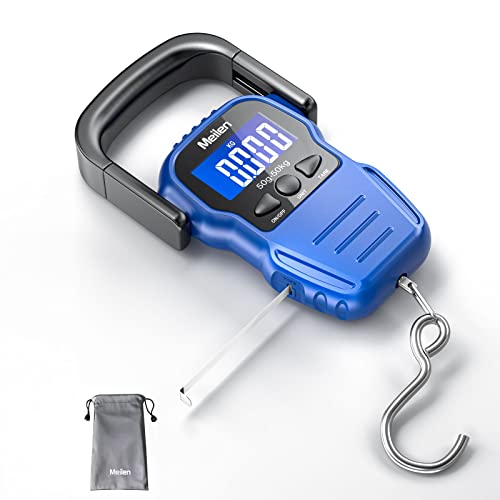 Luggage Scale, 110lb/50kg Fish Scale with Backlit LCD Display, Digital  Fishing Scale with Measuring Tape Hangi
