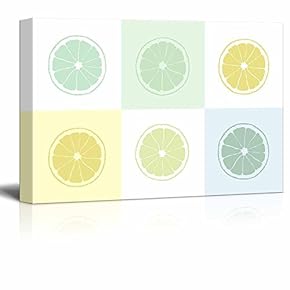 Canvas Wall Art - Multi-Color Pop Art with Lemon Slice - Giclee Print Gallery Wrap Modern Home Art Ready to Hang - 12" x 18"
