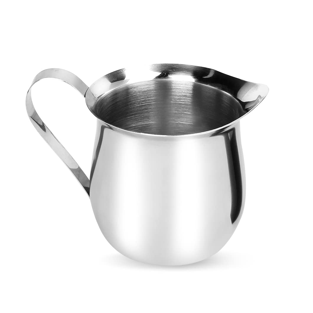 Rolin Roly 1 pc 90ml Stainless Steel Small Bell-Shaped Milk Frothing Pitcher Creamer Milk Jug for Barista Cappuccino Espresso Coffee (90ml)