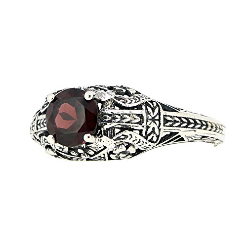 Antique Finished Sterling Silver Genuine Filigree Ring (1 CT.T.W
