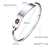 Free Custom Engraving Stainless Steel Catch Hook Oval Fit Medical Alert ID Bangle Bracelet (Silver-60mm,Custom Engrave)