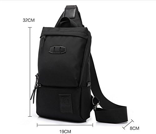 Korean male fashion outdoor canvas sports bag chest Pack leisure trends of outsourcing , black