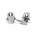 Teri's Boutique Men's Jewelry Star Wars Darth Vader Head Silver Tone Cufflinks Pair w Box