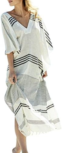 RBwinner Women's Soft African Print Beach Cover Up Ethnic Dashiki Print Kaftan Bathing Suit Maxi Dress