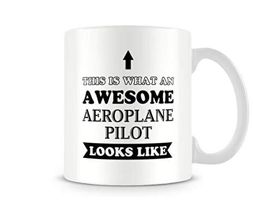 Behind The Glass - Awesome Aeroplane Pilot - Printed Funny Mug - Great Gift/Present Idea, Ceramic, 11fl.oz.