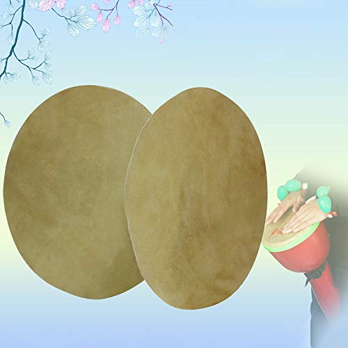 dezirZJjx Drum Skin,2Pcs 29/31cm Round Buffalo Leather African Bongo Drum Surface Skin Accessories 8.5 inch - Thumbnail 4
