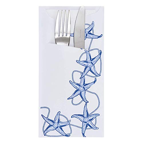 Buste Porta Posate + Tovagliolo "Just In Time" - "Antibes" 90 + 10Pe G/M2 11,2X22,5 Cm Bianco Cellulosa - 100 UnitĂ