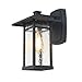 LOG BARN Exterior Light Fixtures Black Large Outdoor Wall Lantern with Water Glass for House Porch