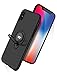 DESOF iPhone X Case, iPhone 10 Case with Ring Holder Kickstand, 360°Adjustable Ring Grip Stand Work with Magnetic Car Mount Anti-Fingerprint Slim Cover for Apple iPhone X (2017) 5.8 inch - Black