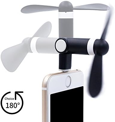 Mobile Phone Cooler Fan 180 Rotating Mini Handheld Small Lightning Fan for Apple Iphone 6S Plus 7 Plus 8