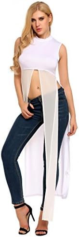 Yhlovg Womens High Neck Maxi Drass Front Split Clubwear Dress Tank Tops