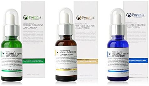 Pogonia Galactomyces Pitera&amp;Vitamin Vita&amp;Hyaluronate Hydro Moisturizing Whitening Face Serum Ampoule Set, 3EA