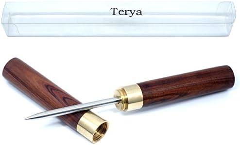Terya Portable Wood Ice Pick with Cover Kitchen Tool Ice Tool (Rosewood B)