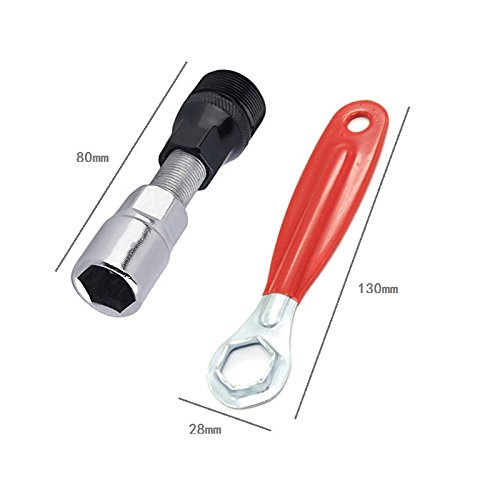 LONKER Professional Bike Bicycle Cycle Crank Extractor Puller Removal Spanner Repair Tools Kit(red)