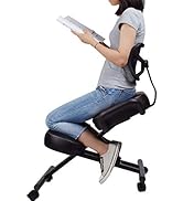 DRAGONN (by VIVO) Ergonomic Kneeling Chair with Back Support, Adjustable Stool for Home and Offic...