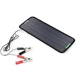 ALLPOWERS 18V 5W Portable Solar Car Battery Charger Bundle with Cigarette Lighter Plug, Battery Charging Clip Line, Suction Cups & Manual
