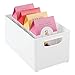 mDesign Kitchen Cabinet and Pantry Storage Organizer Bin - Deep, White