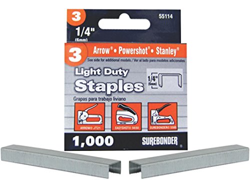 thumbnail image 2 of Surebonder 55116 5/16-Inch Crown Staples, JT21 Type – 1000 Count Light Duty Staples 2 of 5