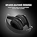 Tugood Bluetooth Headphones, Hi-Fi Stereo Wireless Over Ear Headsets w/ Built-in Micphone, Foldable, Soft Memory-Protein Earmuffs, and Wired Mode for PC, Cell Phones, TV in Black Color