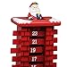 Juegoal 15 Inch Wooden Advent Calendar with 24 Days Removable Boards Countdown to Christmas Santa Claus for Christmas Decoration