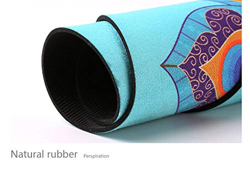 iPrint Yoga Pilates Mat,55.1”x3.5MM Thick Round Yoga Mat Meditation Pad,Foldable,Multy Colourful Pattern Hot Yoga,Bikram,Pilates,Barre&Home Decoration
